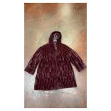luxurious Dennis Basso burgundy faux fur hooded