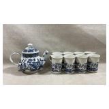vintage Churchill Blue Willow ceramic tea set