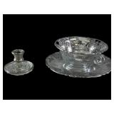 (2) glass dishes with sterling silver overlay