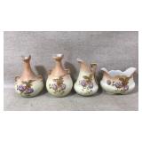 4 Late 1800s Hydrangeas Hand Painted Vase
