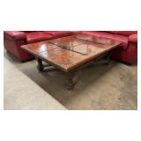 Coffee table Rustic /Iron Hinges Wooden