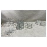 assorted collection of vintage clear glassware,