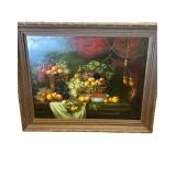 Edward Ladell Still Life Fruit on Canvas Framed