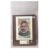 Hemingway stamp poster/ matted first day of i