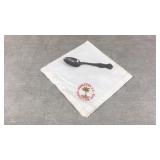 Charleston Exposition Spoon and Embroidered Napkin