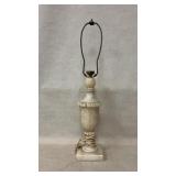 Carved Marble Table Lamp with Harp Fixture