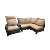 Patio Sectional Set with Recliner and Cushions