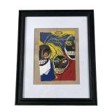 Attributed Jean Michel basquiat acrylic on paper