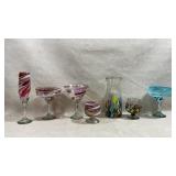 assortment of Mexican hand-blown glassware