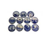 (11) Royal Copenhagen Miniature Wall Plates in