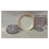 Three Glass and Ceramic Decorative Items