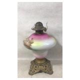 Antique Hand Painted Oil Lamp
