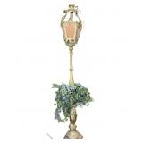 Art Nouveau Three Graces Slag Glass and Brass