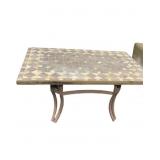 Stone Mosaic-Top Table with Metal Base, Rectangula