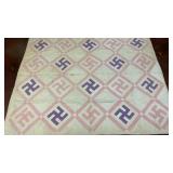 Antique White Purple Whirling Logs Native Swasti
