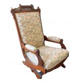 Victorian Platform Rocker Wood with Fabric