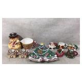 Christmas Cookie Platter, Creamer, Mugs