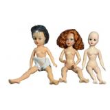 (3) Vintage Articulated Vinyl Dolls, Madame