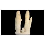 Large Vintage Mounted Natural White Finger Coral