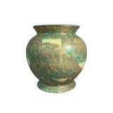 Antique Brush McCoy Green Onyx Glaze Pottery Vase