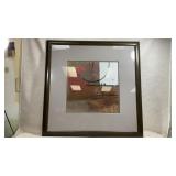 framed abstract art print appears to be White
