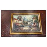 mid-20th-century impressionistic oil painting on