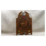vintage handcrafted wooden folk art wall clock,