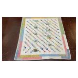 handmade Irish Chain patchwork quilt featuring