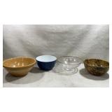 set of four Vtg diverse decorative or mixing bowls