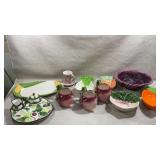 assortment of hand-painted ceramic and majolica