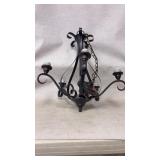 Metallic Five-Light Chandelier with Scroll Accents