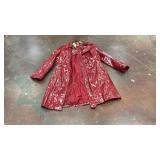 Love a Latte Red Patent Leather Trench Coat