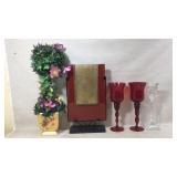 Crystal Vase, Goblets, Decor Accent