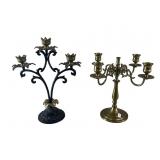 (2) brass candelabra