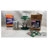 Vtg Coleman propane lantern with box and other