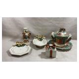 collection of vintage ceramic holiday serveware