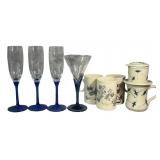 Assorted Vintage Drink ware, Bat Trang, Libbey,