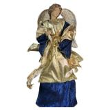 Vintage Fabric & Resin Christmas Angel Tree Topper