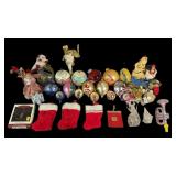 20+ Misc. Vintage Holiday Ornaments, Glass,