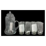 Vintage Princess House Glass Pitcher & Ice Liner