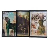 (3) Salvador Dali Framed Prints