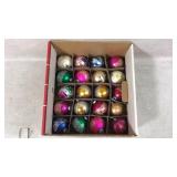 20 Glass Christmas Ornaments in Box