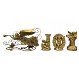 Vintage Gold-Toned Christmas/Holiday Candleholders