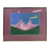 Artist signed pastel drawing framed
