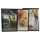 (3) Salvador Dali Framed Prints