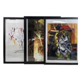 (3) Pablo Picasso & Salvador Dali Framed Prints