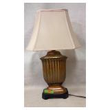 Fluted Ceramic Table Lamp with Fabric Shade