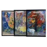 (3) Marc Chagall Framed Prints