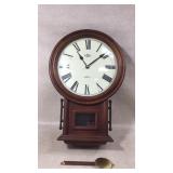 Wall Clock With Roman Numerals and Cherry Finish