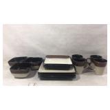MasterCuisine Ceramic Dinnerware Set, Square Desig